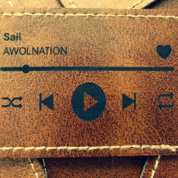 Personalized Music Player Leather Patches - Picture 2 of 6